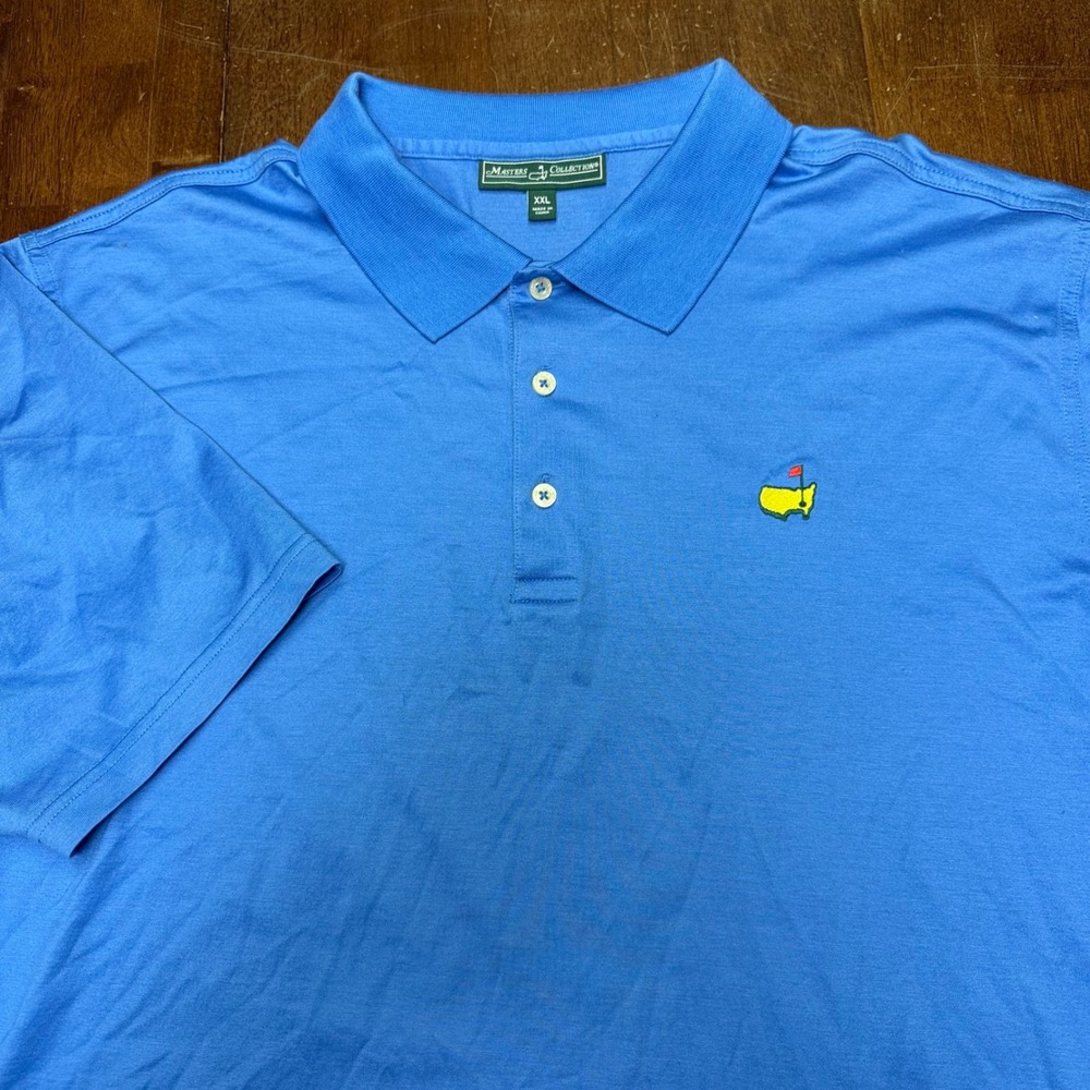 Masters Collection Polo Shirt Mens XXL Blue‎ Pima Cotton Embroidered Logo SS